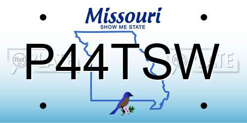 P44TSW Missouri License Plate