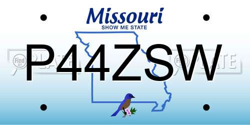 P44ZSW Missouri License Plate