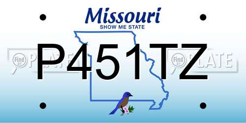 P451TZ Missouri License Plate