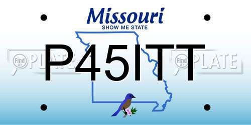 P45ITT Missouri License Plate
