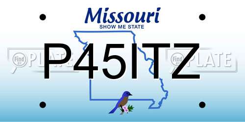P45ITZ Missouri License Plate