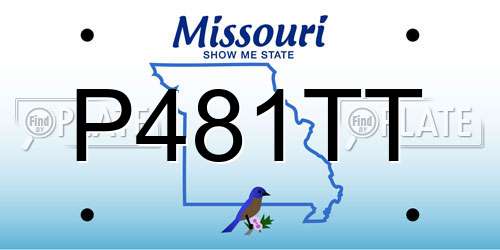 P481TT Missouri License Plate