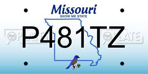 P481TZ Missouri License Plate