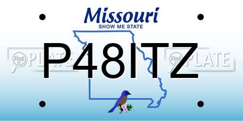 P48ITZ Missouri License Plate