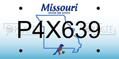 P4X639 Missouri License Plate