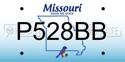 P528BB Missouri License Plate