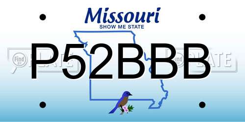 P52BBB Missouri License Plate