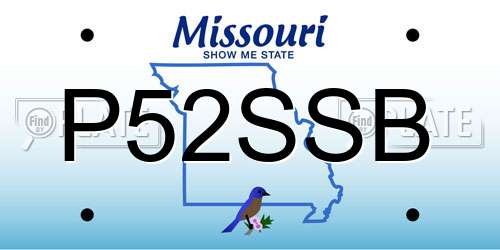 P52SSB Missouri License Plate