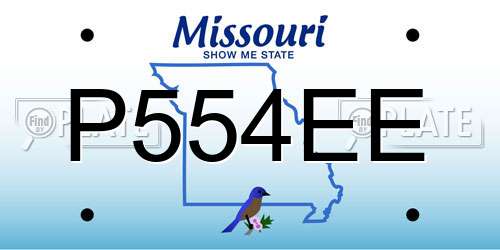 P554EE Missouri License Plate