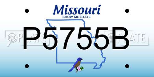 P5755B Missouri License Plate