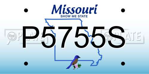 P5755S Missouri License Plate