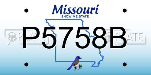 P5758B Missouri License Plate