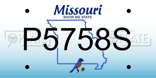 P5758S Missouri License Plate