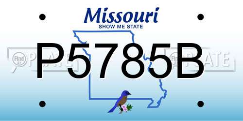 P5785B Missouri License Plate