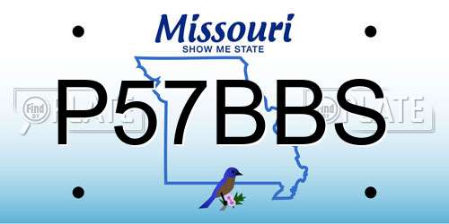 P57BBS Missouri License Plate