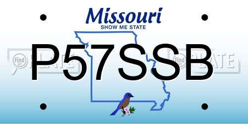 P57SSB Missouri License Plate