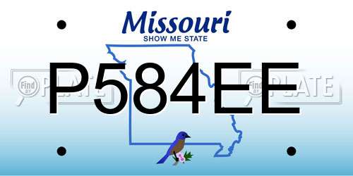 P584EE Missouri License Plate