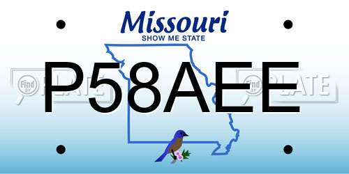 P58AEE Missouri License Plate
