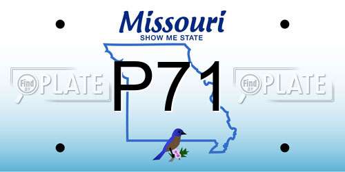 P71 Missouri License Plate