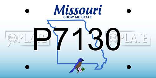 P7130 Missouri License Plate