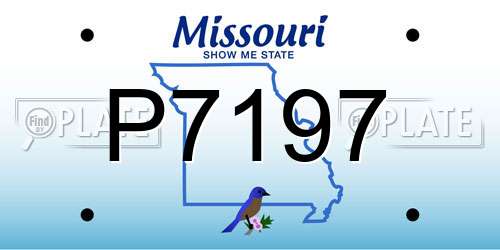 P7197 Missouri License Plate