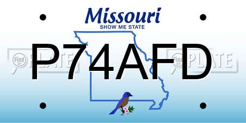 P74AFD Missouri License Plate