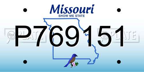 P769151 Missouri License Plate
