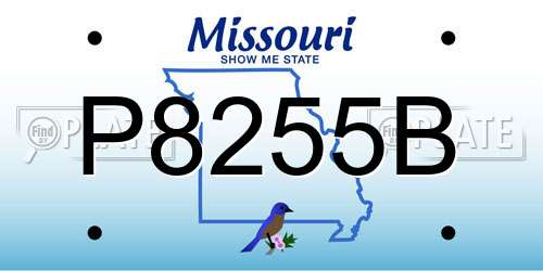 P8255B Missouri License Plate