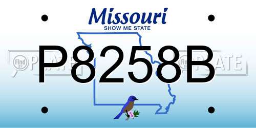 P8258B Missouri License Plate