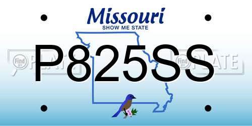 P825SS Missouri License Plate