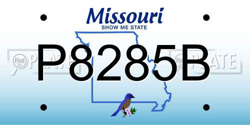 P8285B Missouri License Plate