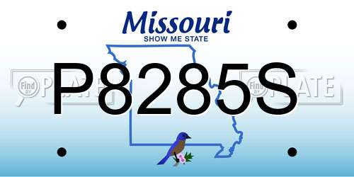 P8285S Missouri License Plate