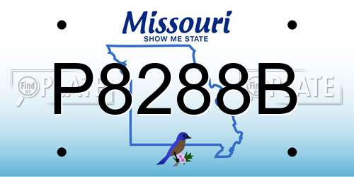 P8288B Missouri License Plate