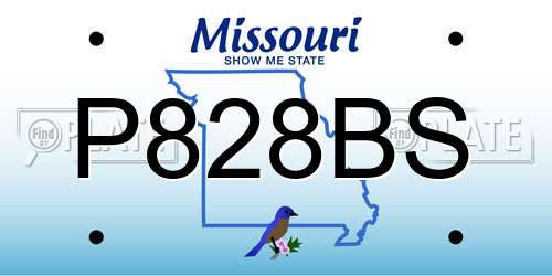 P828BS Missouri License Plate