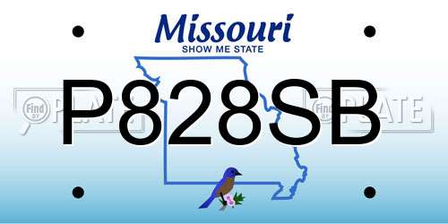 P828SB Missouri License Plate