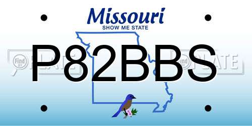 P82BBS Missouri License Plate