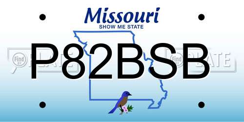 P82BSB Missouri License Plate