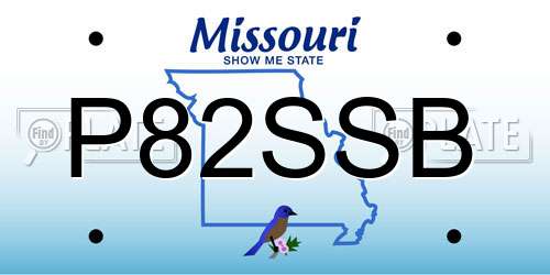 P82SSB Missouri License Plate