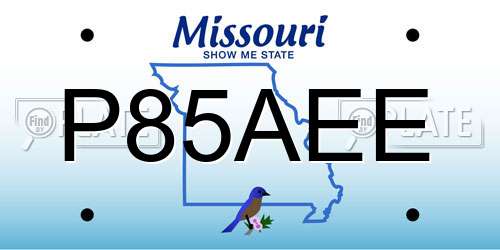 P85AEE Missouri License Plate