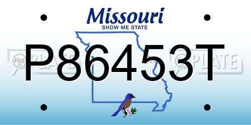 P86453T Missouri License Plate