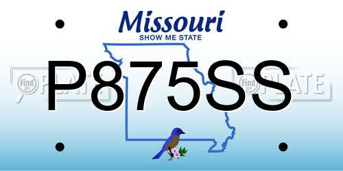 P875SS Missouri License Plate