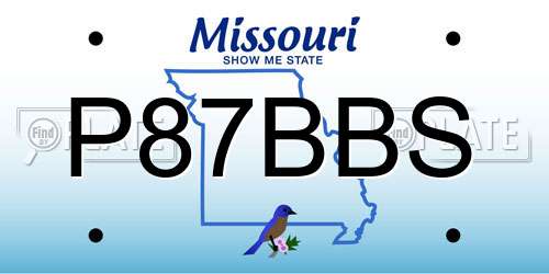 P87BBS Missouri License Plate