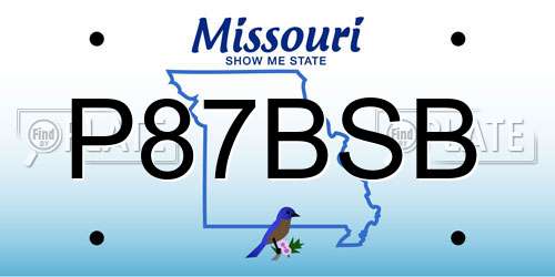 P87BSB Missouri License Plate