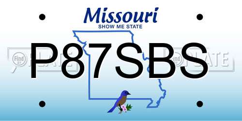 P87SBS Missouri License Plate