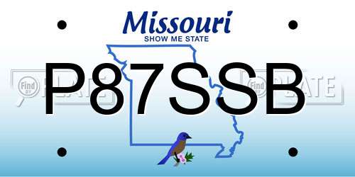 P87SSB Missouri License Plate