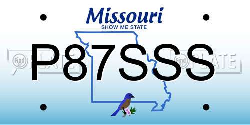 P87SSS Missouri License Plate