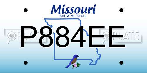 P884EE Missouri License Plate