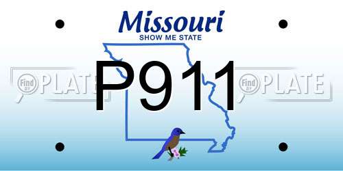 P911 Missouri License Plate