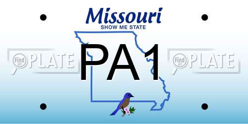 PA1 Missouri License Plate