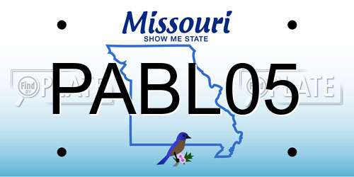 PABL05 Missouri License Plate